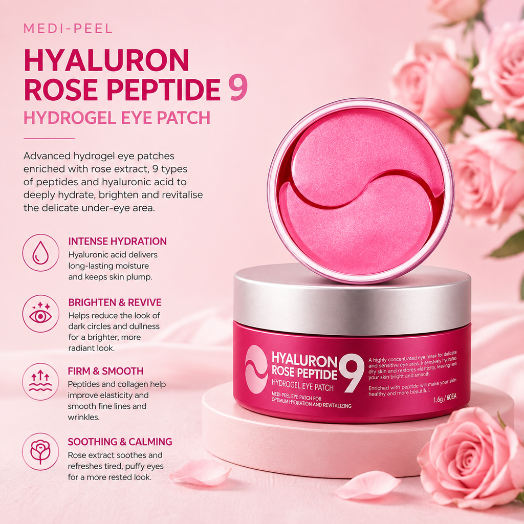 Medi-Peel Hyaluron Rose Peptide 9 Ampoule Eye Patch 60pcs
