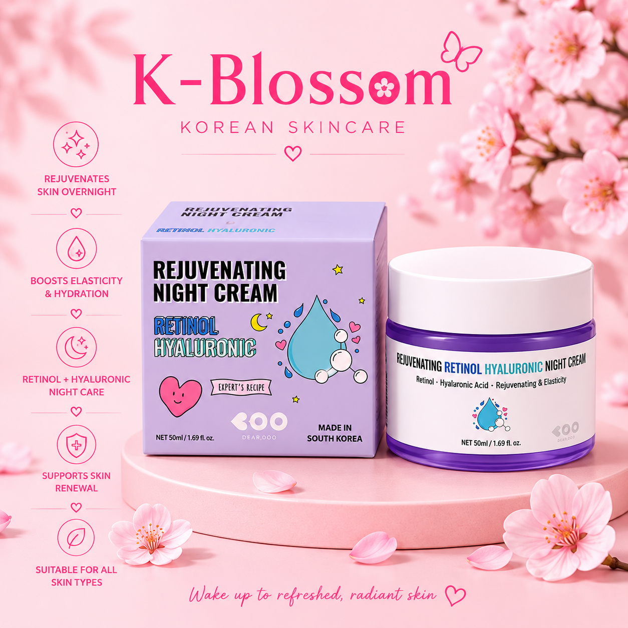 Rejuvenating night Cream Retinol & Hyaluronic