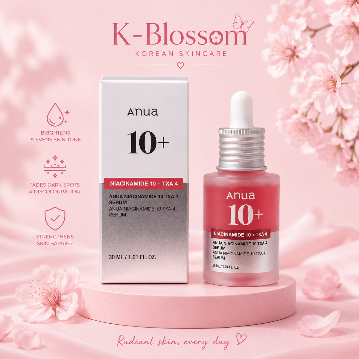 Anua Niacinamide 10% + Tranexamin Acid 4% Serum, 30ml