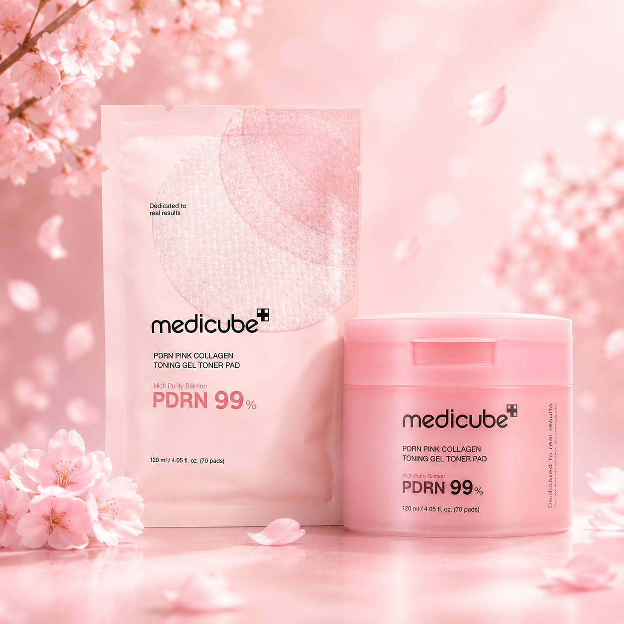 Medicube PDRN Pink Collagen Toning Gel Toner Pads (70 pads)